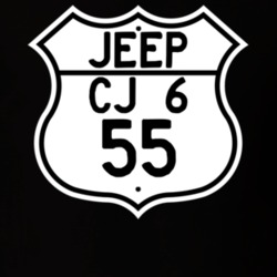Highway Route Sign Jeep 1955 CJ 6 T Shirt