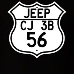 Highway Route Sign Jeep 1956 CJ 3B T Shirt