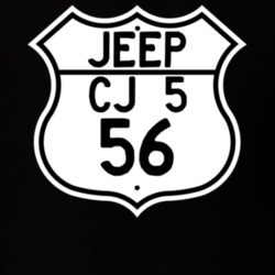 Highway Route Sign Jeep 1956 CJ 5 T Shirt