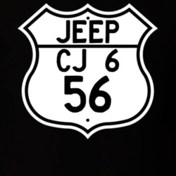 Highway Route Sign Jeep 1956 CJ 6 T Shirt