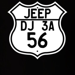Highway Route Sign Jeep 1956 DJ 3A T Shirt