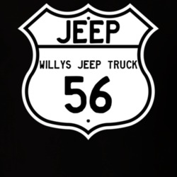 Highway Route Sign Jeep 1956 Willys Jeep Truck T Shirt
