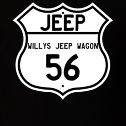 Highway Route Sign Jeep 1956 Willys Jeep Wagon T Shirt