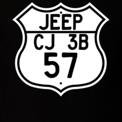 Highway Route Sign Jeep 1957 CJ 3B T Shirt