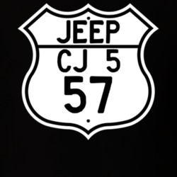 Highway Route Sign Jeep 1957 CJ 5 T Shirt