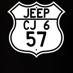 Highway Route Sign Jeep 1957 CJ 6 T Shirt