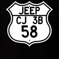Highway Route Sign Jeep 1958 CJ 3B T Shirt