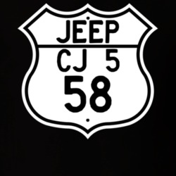 Highway Route Sign Jeep 1958 CJ 5 T Shirt