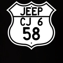 Highway Route Sign Jeep 1958 CJ 6 T Shirt