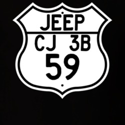 Highway Route Sign Jeep 1959 CJ 3B T Shirt