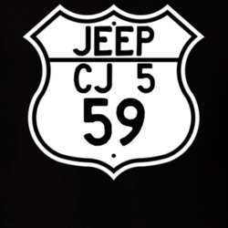 Highway Route Sign Jeep 1959 CJ 5 T Shirt
