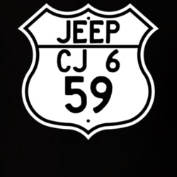 Highway Route Sign Jeep 1959 CJ 6 T Shirt