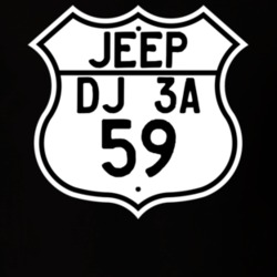Highway Route Sign Jeep 1959 DJ 3A T Shirt