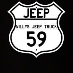 Highway Route Sign Jeep 1959 Willys Jeep Truck T Shirt