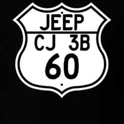 Highway Route Sign Jeep 1960 CJ 3B T Shirt