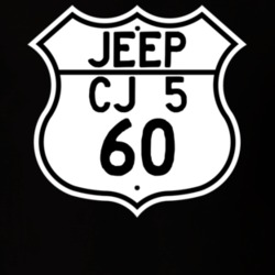Highway Route Sign Jeep 1960 CJ 5 T Shirt