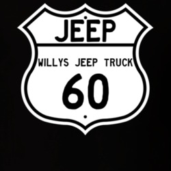 Highway Route Sign Jeep 1960 Willys Jeep Truck T Shirt