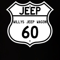 Highway Route Sign Jeep 1960 Willys Jeep Wagon T Shirt