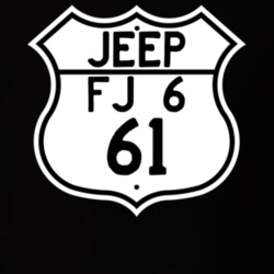 Highway Route Sign Jeep 1961 FJ 6 T Shirt