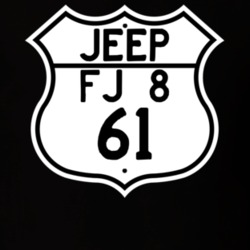 Highway Route Sign Jeep 1961 FJ 8 T Shirt