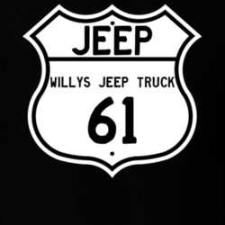 Highway Route Sign Jeep 1961 Willys Jeep Truck T Shirt