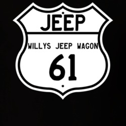 Highway Route Sign Jeep 1961 Willys Jeep Wagon T Shirt