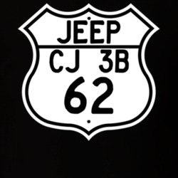 Highway Route Sign Jeep 1962 CJ 3B T Shirt