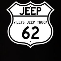 Highway Route Sign Jeep 1962 Willys Jeep Truck T Shirt