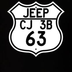 Highway Route Sign Jeep 1963 CJ 3B T Shirt