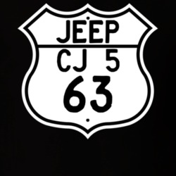 Highway Route Sign Jeep 1963 CJ 5 T Shirt