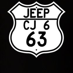 Highway Route Sign Jeep 1963 CJ 6 T Shirt