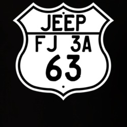 Highway Route Sign Jeep 1963 FJ 3A T Shirt