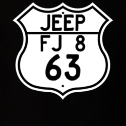 Highway Route Sign Jeep 1963 FJ 8 T Shirt