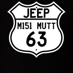 Highway Route Sign Jeep 1963 M151 MUTT T Shirt