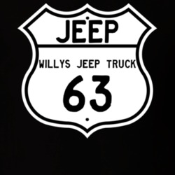Highway Route Sign Jeep 1963 Willys Jeep Truck T Shirt