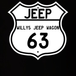 Highway Route Sign Jeep 1963 Willys Jeep Wagon T Shirt