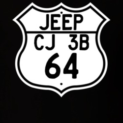 Highway Route Sign Jeep 1964 CJ 3B T Shirt