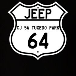 Highway Route Sign Jeep 1964 CJ 5A Tuxedo Park T Shirt