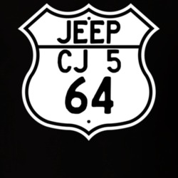 Highway Route Sign Jeep 1964 CJ 5 T Shirt