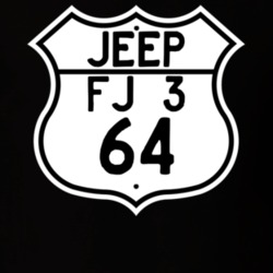 Highway Route Sign Jeep 1964 FJ 3 T Shirt