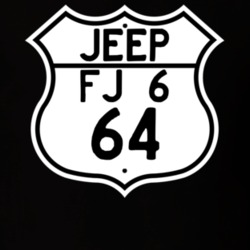 Highway Route Sign Jeep 1964 FJ 6 T Shirt