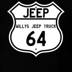 Highway Route Sign Jeep 1964 Willys Jeep Truck T Shirt