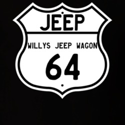 Highway Route Sign Jeep 1964 Willys Jeep Wagon T Shirt
