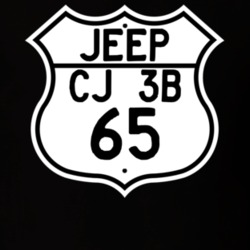 Highway Route Sign Jeep 1965 CJ 3B T Shirt