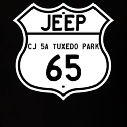 Highway Route Sign Jeep 1965 CJ 5A Tuxedo Park T Shirt