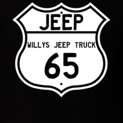 Highway Route Sign Jeep 1965 Willys Jeep Truck T Shirt