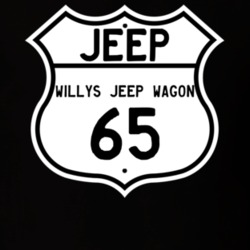 Highway Route Sign Jeep 1965 Willys Jeep Wagon T Shirt