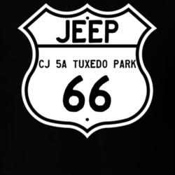 Highway Route Sign Jeep 1966 CJ 5A Tuxedo Park T Shirt