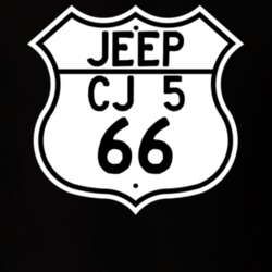Highway Route Sign Jeep 1966 CJ 5 T Shirt