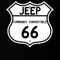 Highway Route Sign Jeep 1966 Commando Convertible T Shirt
